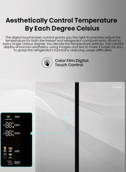 Hisense 726L Side by Side RS808N4ABU Refrigerator
