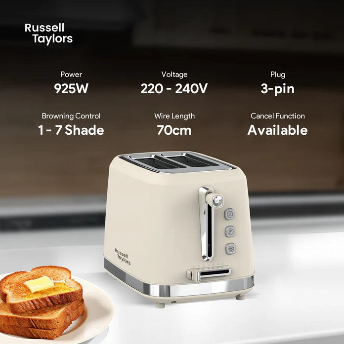 Russell Taylors 1.7L RK-10C (Cream) RK10C Kettle + RT-10C (Cream) RT10 Toaster