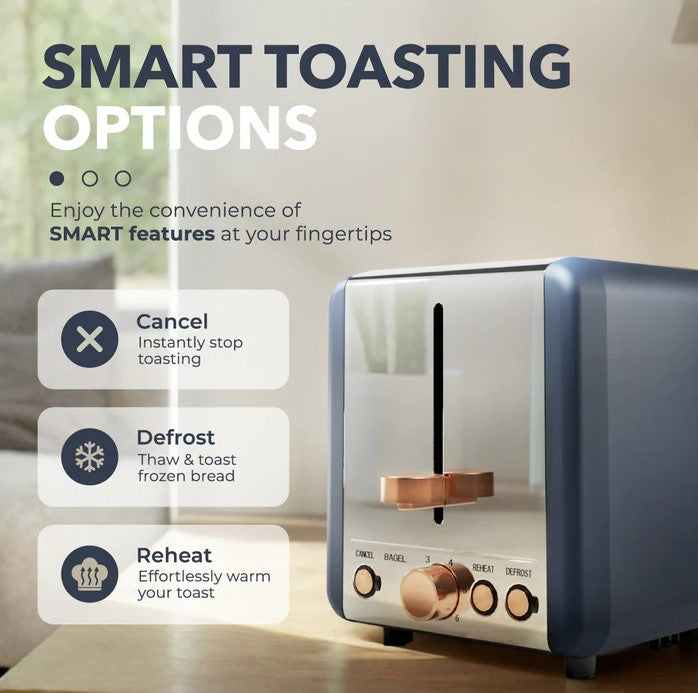 Russell Taylors 1.7L RK-10 Kettle RK-10B (Navy Blue) RK10B + Stainless Steel Toaster RT20