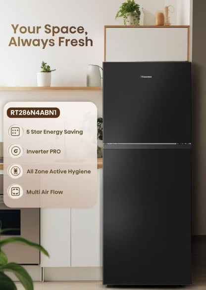 Hisense 240L 2 Door Inverter Fridge RT286N4ABN Refrigerator Peti Sejuk