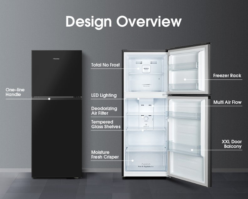 Hisense 240L 2 Door Inverter Fridge RT286N4ABN Refrigerator Peti Sejuk