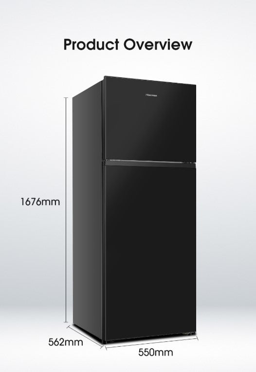 Hisense 320L 2 Door Inverter RT328N4ABN Fridge Refrigerator (Black)