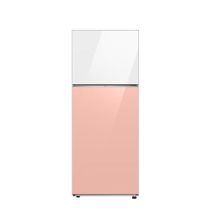 Samsung 427L Bespoke RT42CB66443PME Top Mount Freezer Refrigerator with Optimal Fresh+ in Clean White + Clean Peach Fridge