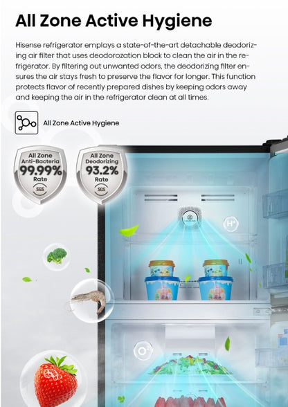 Hisense 420L RT439N4ABN Top Mount Freezer 2 Door Inverter Fridge (Black)