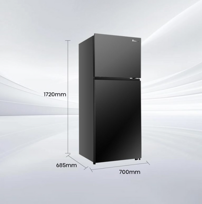 Hisense 2 Door 500L Inverter Fridge RT529N4ABN (Black Steel Door) Peti Sejuk