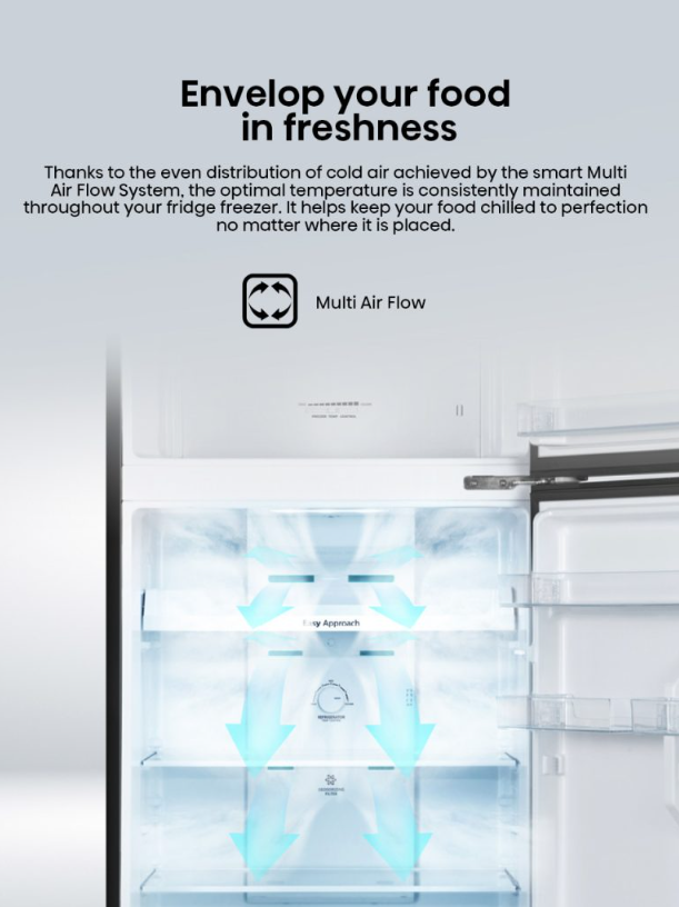 Hisense 2 Door 500L Inverter Fridge RT529N4ABN (Black Steel Door) Peti Sejuk