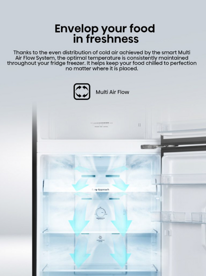 Hisense 2 Door 500L Inverter Fridge RT529N4ABN (Black Steel Door) Peti Sejuk