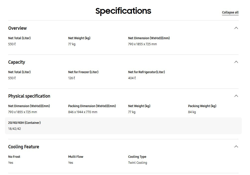 Samsung 530L Refrigerator RT53DG7A64B1ME fridge AI Energy Inverter (Black)