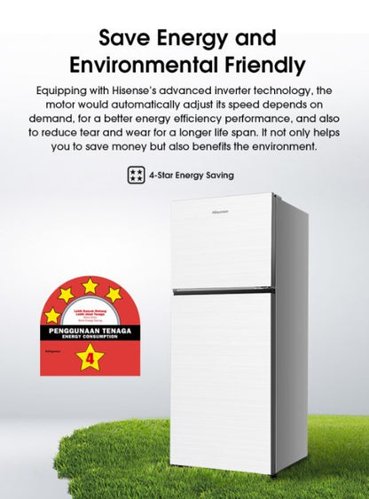 Hisense 500L 2 Door Inverter Fridge RT549N4AWU Refrigerator (White Glass)