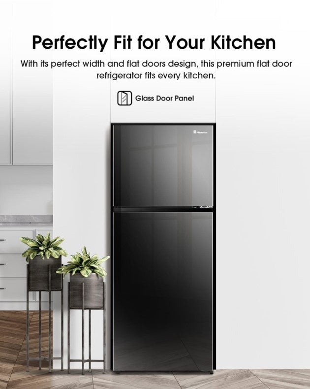 Hisense 500L 2 Door Inverter Fridge RT549N4ABU Refrigerator (Black Glass)