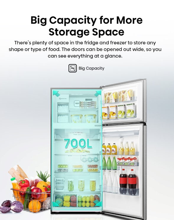 Hisense 700L 2 Door Inverter RT749N4ABVI Refrigerator Peti Sejuk