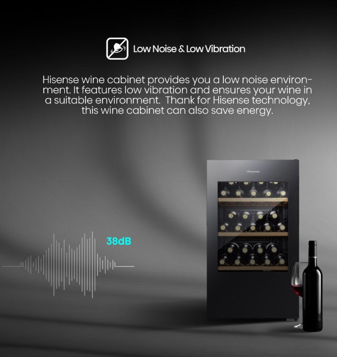 Hisense RW32N4ATB Wine Cooler 34 Bottles LED Lighting Wine Cellar