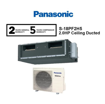 Panasonic 2.0HP S-18PF2H5 / U-18PS2H5-1 Ceiling Ducted Air Conditioner Inverter / Air Cond AC