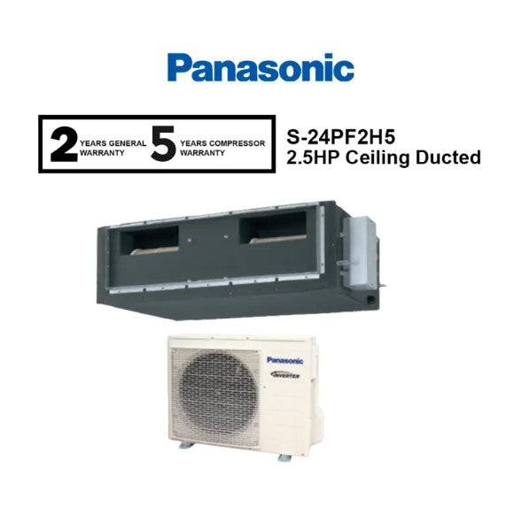 Panasonic 2.5HP S-24PF2H5 / U-24PS2H5-1 Ceiling Ducted Air Conditioner Inverter / Air Cond AC