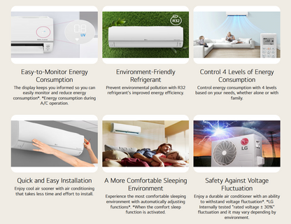 LG S3-Q18KLPPA/S3NQ18KLPPA 2.0HP Dual Inverter Premium Air Conditioner with Ionizer and ThinQ™ Function S3UQ18KLPPA