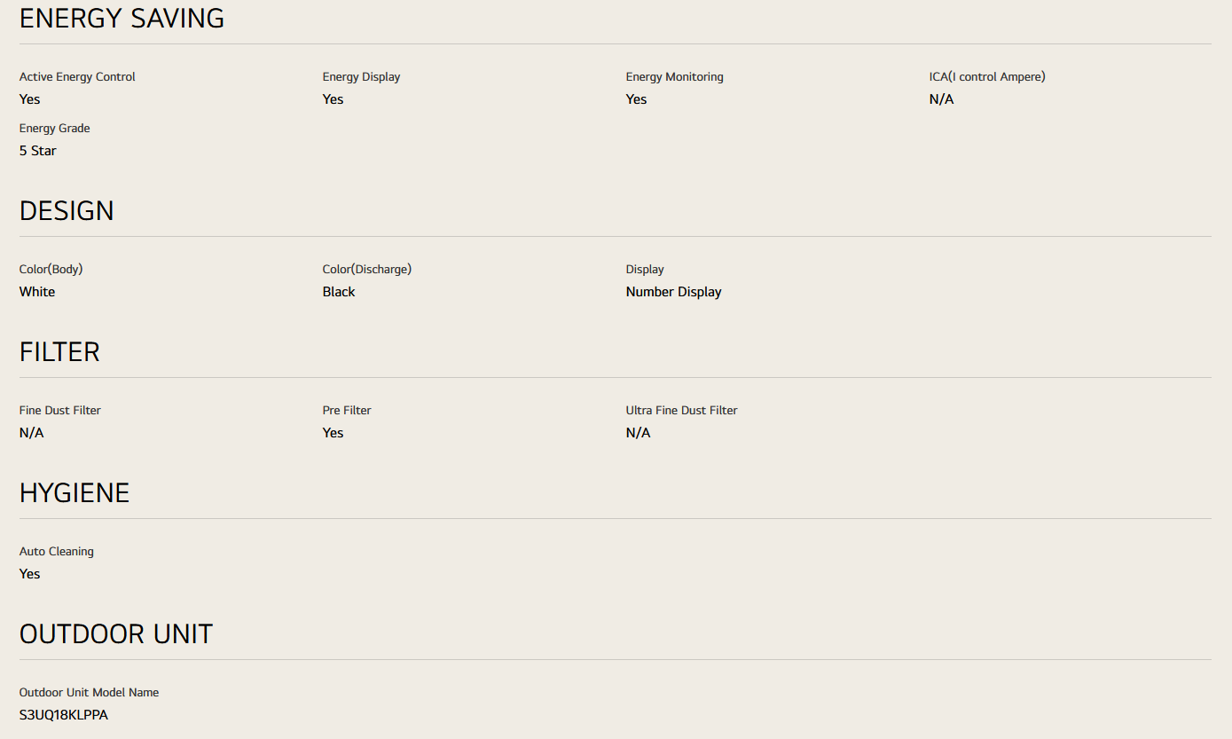 LG S3-Q18KLPPA/S3NQ18KLPPA 2.0HP Dual Inverter Premium Air Conditioner with Ionizer and ThinQ™ Function S3UQ18KLPPA