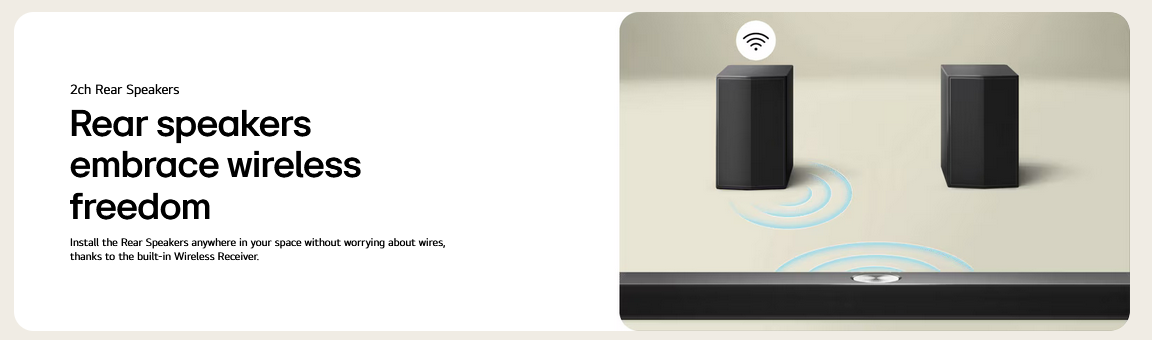 LG 5.1 channel LG Home Theater Soundbar with Surround Sound and Rear Speakers S60TR