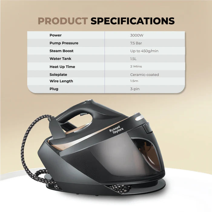 Russell Taylors Optisense Steam Generator Steam Iron (1.5L) SG1 PRO
