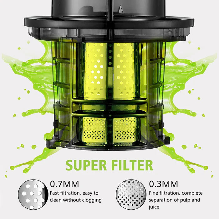 Russell Taylors Masticating Cold Press Slow Juicer with 80mm Wide Feeding Tube SJ2