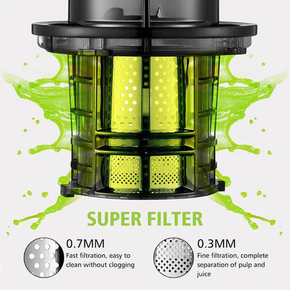 Russell Taylors Masticating Cold Press Slow Juicer with 80mm Wide Feeding Tube SJ2