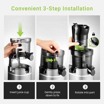 Russell Taylors Masticating Cold Press Slow Juicer with 80mm Wide Feeding Tube SJ2