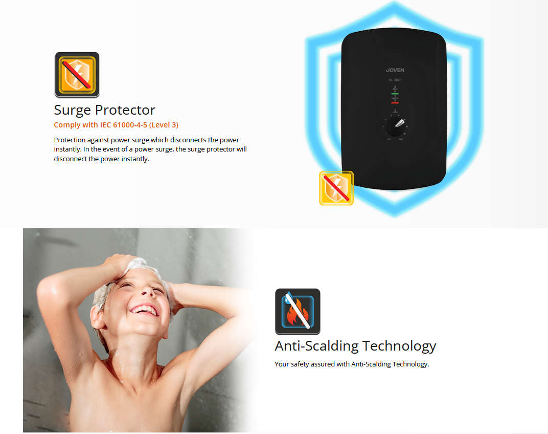 Joven SL30IP/SL30IPWH White Instant Water Heater Inverter DC (with pump)