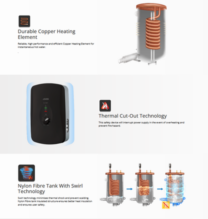 Joven SL30IP/SL30IPWH White Instant Water Heater Inverter DC (with pump)