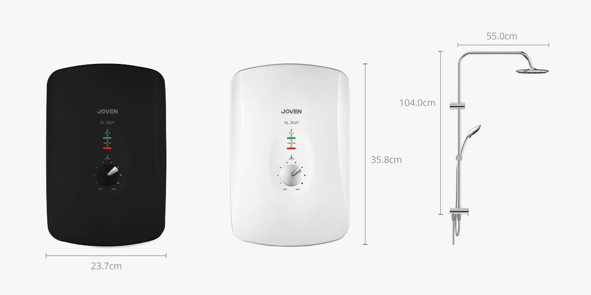 Joven Water Heater SL30IP-RS/SL30IPRS White Water Heater With DC Inverter Pump And Rain Shower