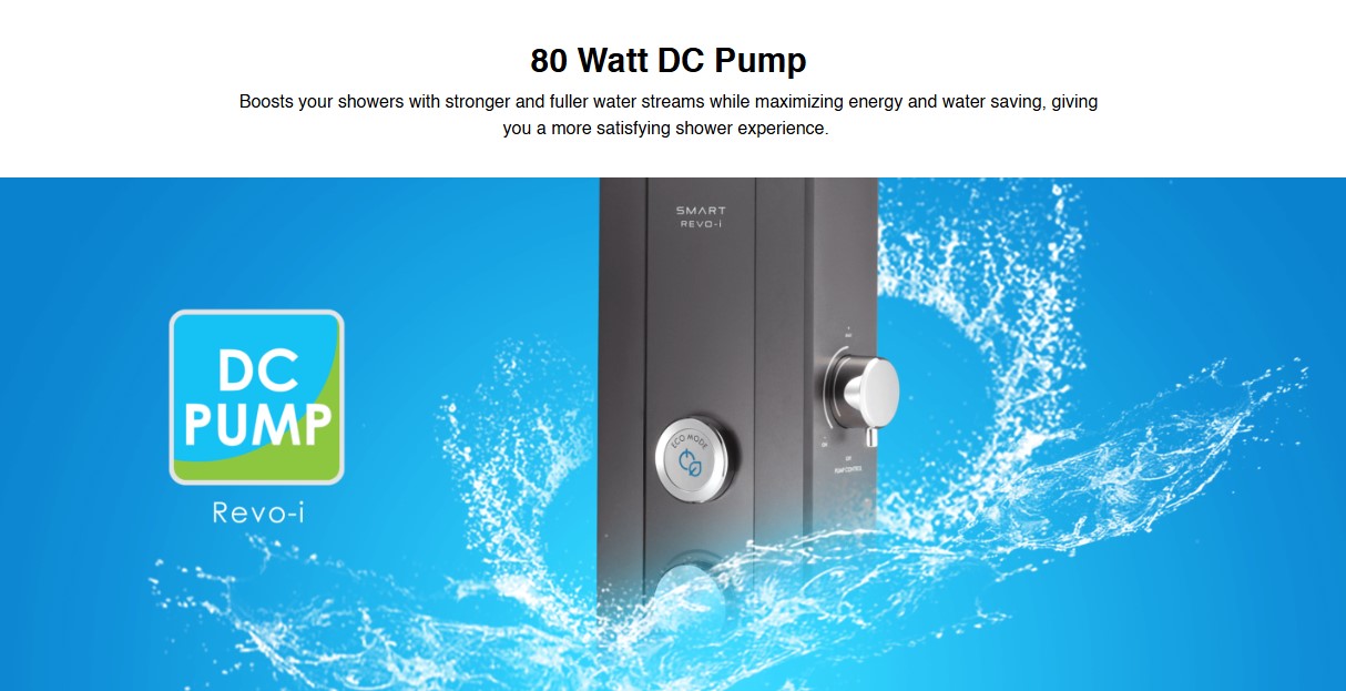 Alpha Water Heater Instant Smart DC Pump (SMART REVO i, ROSE GOLD)
