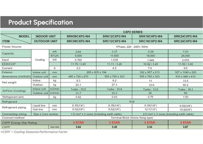Mitsubishi 1.0HP R32 Air Conditioner SRK09CXP-W4 Non Inverter Air Cond SRK09CXPW4