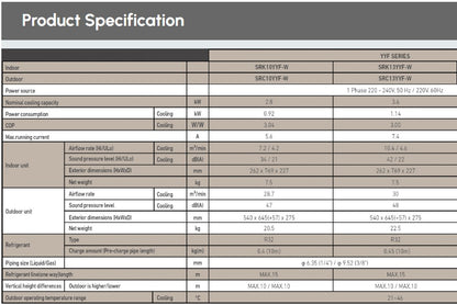 Mitsubishi 1.0HP SRK10YYF-W4 Air Conditioner Inverter Hoshi Standard YYF Aircond SRK10YYFW4