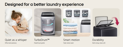 LG T2515VBTB 15kg Top Load Washer with Smart Inverter and Turbo Drum