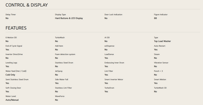 LG T2515VBTB 15kg Top Load Washer with Smart Inverter and Turbo Drum