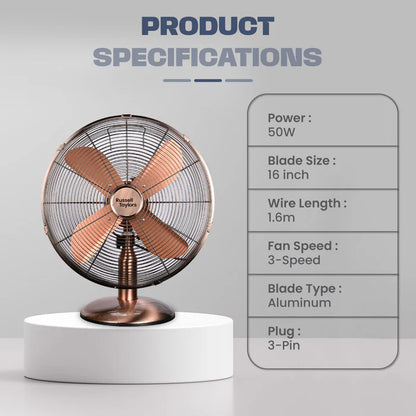 Russell Taylors 4-Blade Metal Table Fan 16 inch TF4