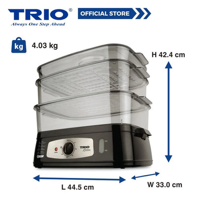 Trio 25L Food Steamer With Low Sugar Rice Bowl TFS-28/TFS28