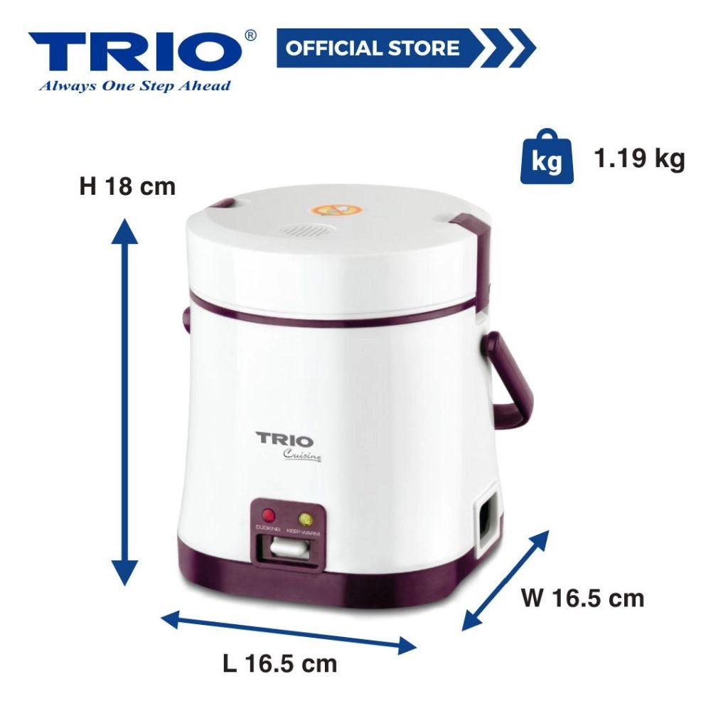 Trio 0.3L Rice Cooker with Detachable Cover & Dish Box TJC-030/TJC030