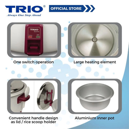 Trio 10L Commercial Rice Cooker with Extra Large Capacity TRC-10L/TRC10L