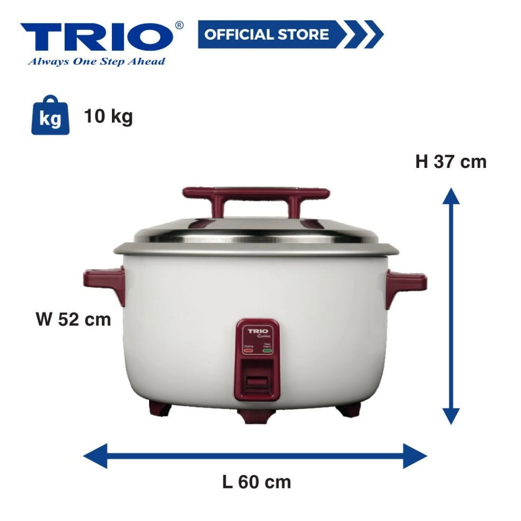 Trio 10L Commercial Rice Cooker with Extra Large Capacity TRC-10L/TRC10L