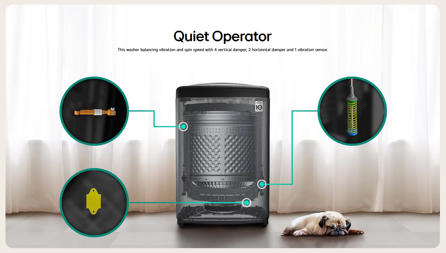 LG TV2515DV3B 15kg Top Load Washer with AI Direct Drive™ and Turbo Drum