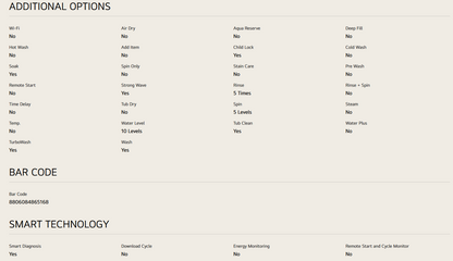 LG TV2515DV3B 15kg Top Load Washer with AI Direct Drive™ and Turbo Drum