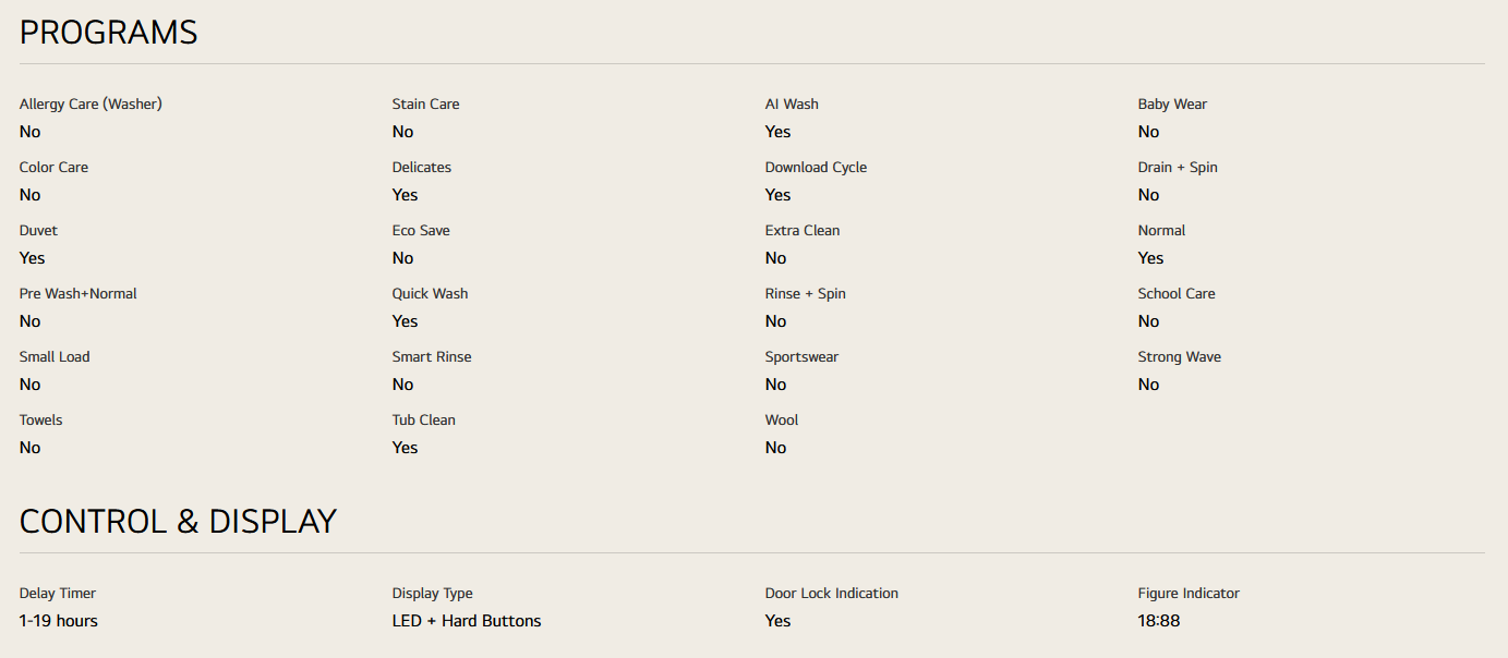 LG TV2518SV7K 18kg Top Load Washing Machine with Intelligent Fabric Care
