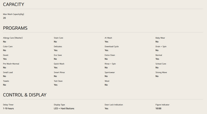 LG TV2520SV7K 20kg Top Load Washing Machine with Intelligent Fabric Care
