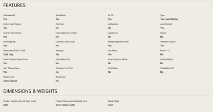 LG TV2520SV7K 20kg Top Load Washing Machine with Intelligent Fabric Care