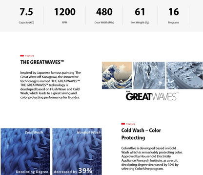 Toshiba 8.5KG Washing Machine Inverter Front Load Washer TW-BH95S2M(WK) White TWBH95S2MWK