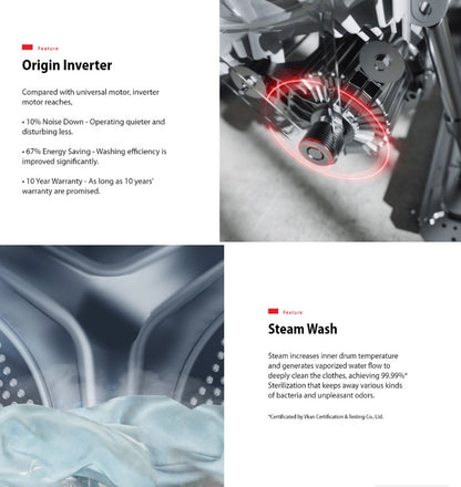 Toshiba 9.5KG Front Load Washer TW-BL105A4M(WK) white / TWBL105A4MWK