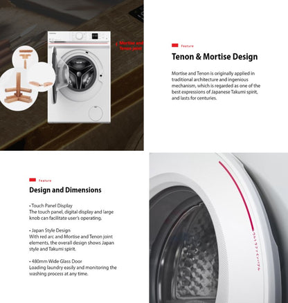 Toshiba 9.5KG Front Load Washer TW-BL105A4M(WK) white / TWBL105A4MWK