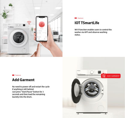 Toshiba 8.5KG Front Load Washer TW-BL95A4M(WK) Inverter Washing Machine TWBL95A4MWK