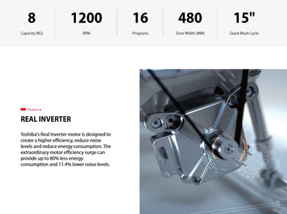 Toshiba Washing Machine Washer Dryer 8kg/5kg TWD-BK90S2M(SK) / TWDBK90S2MSK