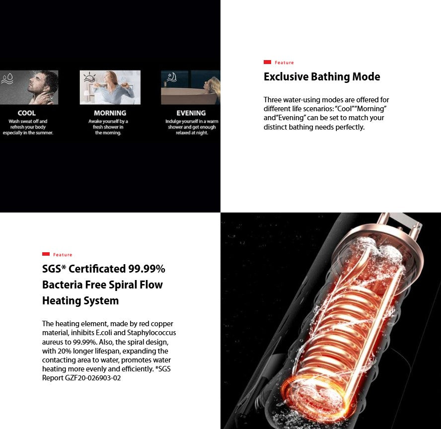 Toshiba Instant Water Heater TWH-38EXPMY(G) With Pump and Rainshower / TWH38EXPMYG 3800W (Gold)