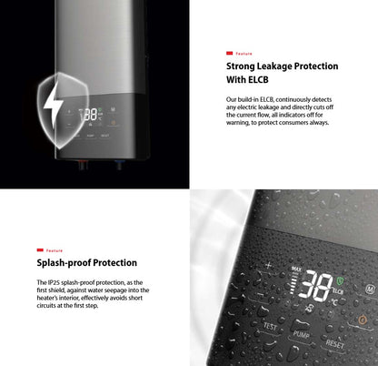 Toshiba Instant Water Heater TWH-38EXPMY(G) With Pump and Rainshower / TWH38EXPMYG 3800W (Gold)